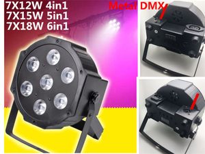 RGBW RGBWA 7x18W LED Flat SlimPar RGBWA UV Light 6in1 LED DJ Wash Light Stage dmx light lamp dmx controller 6/10 channes