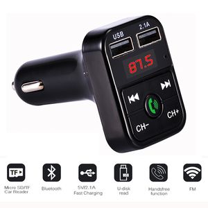 B2 Bluetooth FM Verici Hands Free Araç Kiti MP3 Çalar TF Flash Müzik USB Şarj Kablosuz Kulaklık FM Modülatör 72 ADET / LT