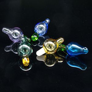 Кальяны UFO CAP CAP с мини -отверстием Blue Green Colors для плоской топы Banger Nails Glass Bong также продажа крышки стойки терп