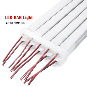 LED Bar Işık 50cm DC 12V Alüminyum Profil ve PC Kapaklı Sert şerit SMD 7020 led led boru 36leds