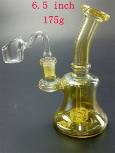 Altın Bong Cam Yağ Dab Teçhizat Bong Su Boruları Hookahs Mini Perc Lastik Filtre Baş Beher Kase Çivi