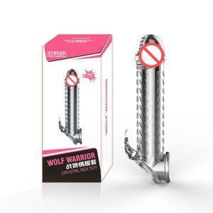 Super Long Penis Extender Manga Alargamento Reutilizável Masculino Anel Peniano Adulto Brinquedo Do Sexo Para Homens