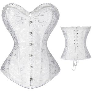 Kadın Steampunk Spiral Çelik Kemik Korse Seksi Jakarlı Overbust Korse ve Bustiers Bel Cincher Shapewear Artı Boyutu