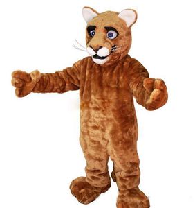 2018 sıcak satış Küçük Leopar Panter Kedi Cougar Cub Maskot Kostüm Yetişkin Boyutu Karikatür Karakter Mascotte Mascota Kıyafet Suit