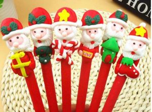 Рождество малыш мультфильм ручка Снеговик Санта-Клаус мягкая керамика шариковая ручка красный Рождество ремесло ручка дети Рождественский подарок