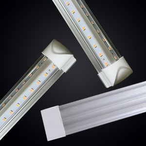 LED Tüpler 72W 8ft 2.4m Soğutucu Kapı Entegre T8 LED Tüp Işığı 4ft 5ft 6ft V-şekilli 270 Açı LED Floresan Tüp Lighs 85-265V