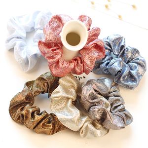 Scrunchie parıltılı saç bağları kızlar için saç at kuyruğu tutucular ip renkli elastik saç bantları kadın kıl aksesuarları