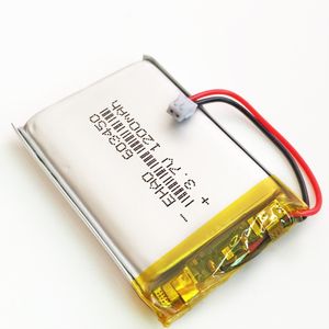 Model 603450 3.7V 1200mAh Lithium Polymer Li-Po Rechargeable Battery JST 1.5 2pin For Mp3 DVD PAD mobile phone GPS Camera E-book