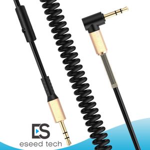 Спиральный стерео аудио кабель 3,5 мм между мужчинами Универсальный Aux Cord Вспомогательный кабель для Bluetooth автомобиля Колонки Наушники гарнитура PC Speaker MP3