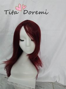 Парики косплей костюм волосы красновато -коричневые длинные вьющиеся волосы парик