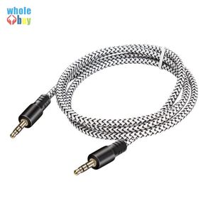 3.5mm jack aux Kablo iPhone 6 Samsung mp3 için 3.5mm Araba Ses Kablosu tel Renkli Naylon Kulaklık AUX Kordon 1 M 400 adet / grup