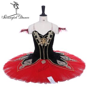 Black Red La Esmeralda Professional Ballet Tutu Girls classical Ballet Tutu Stage Costume Adult Performance Pancake Tutus BT8936B