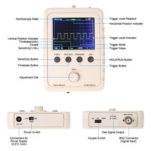 Vaka SMD Lehimli Elektronik Öğrenme Seti 1MSa / s 0-200KHz 2.4