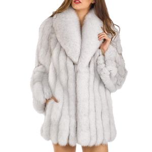 S-4XL Mink Coats Kadınlar Kış Kış Yeni Moda Pembe Sahte Kürk Matar Zarif Kalın Sıcak Dış Giyim Sahte Kürk Ceket Chaquetas Mujer