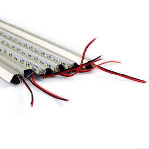 100 adet DC 24 V Mutfak Işık Uzman DC12V 5050 LED Sert Sert Kat LED Şerit Bar Işık + U Alüminyum + Düz Kapak Mutfak Şerit Işık
