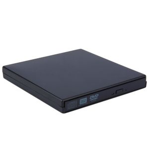 Freeshipping NOVO Portátil USB 2.0 DVD CD DVD-Rom Caso Externo Fino para Laptop Notebook Preto Externo Disco Rígido De Disco Rígido