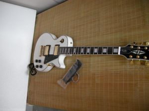 Ücretsiz nakliye yüksek kaliteli lp özel beyaz elektro gitar stokta durum