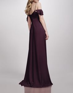 Sexy Spaghetti Chiffon Bridesmaid Dresses Pleats Long Wedding party Dresses Aubergine Bridesmaid Dresses Cheap New Arrival Free Shipping