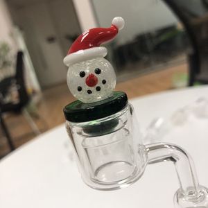 Цветные милые мультипликации снеговика снеговика в стиле рождественский стиль стеклянные карбюбкие шапки для курения аксессуары табачные инструменты для Quartz Banger.