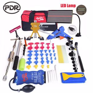 PDR car dent repair tools kit Paintless Dent Removal tool set slide hammer dent lifter LED lamp Reflector Board DIY hand tools