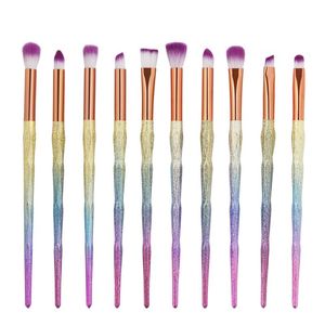 MAANGE 10Pcs Makeup Brushes Set Mermaid Rhinestone Professional Make Up Brush Tool Powder Foundation Eye Lip Concealer Brush Kit