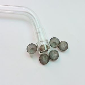 Telas de prata de aço inoxidável 304 de 8 mm de altura para filtro de tubo de aroma de vidro individual Tela de tigela abobadada para fumar cigarro eletrônico