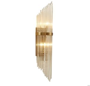 Luxury K9 Crystal Настенные светильники Вилла спальня прицел к тумбочкой Детреоосветное света E14 Светодиодная лампочка Источник Стеклянный проход коридор Освещение дома Украшение