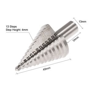 Freeshipping 5-35mm HSS Step Drill Bit 13 Steps Round Shank Straight Flute Step Drill Rotary Tool Essential Hardware Tool Pagoda Drill