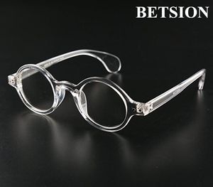 Betsion vintage yuvarlak 42.70mm temizle şeffaf gözlük çerçeveleri gözlükler tam jant retro gözlük gözlük rx mümkün