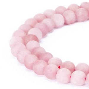 4mm 6mm 8mm 10mm 12mm natural stone beads Round Gorgeous Matte Rose pink Quartz loose Beads For DIY Jewelry making Bracelet