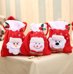 Noel Hediye Çantası Oyuncak Şeker Çantası Noel Dekorasyonu Noel Baba Kardan Adam Fırçalı Bez Şarap Şişesi Çantaları Ev Etkinlik Malzemeleri