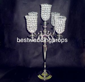 Toptan Centerpiece için Vazo Düğün Dekorasyon Altın / şerit Trompet Çiçek Vazo Tall Çiçek Standı best00025