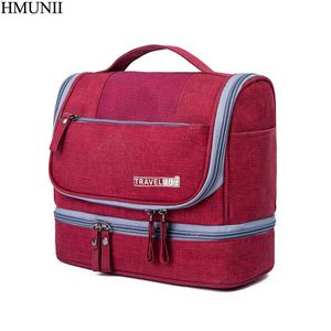 HMUNII Hanging Toiletry Bag Travel Women Cosmetics Bag Waterproof Oxford Organizer for Wet and dry separation  Kit for Men