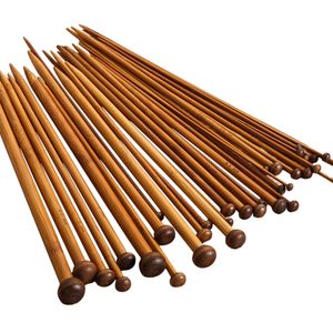 36 adet / takım 25 cm Bambu Tığ Kanca Tek Sivri Tığ Örgü İğneler Seti Kiti Pürüzsüz Tığ Aracı 18 Boyutları