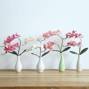 Искусственный цветок Phalaenopsis 9 головок из латекса, силикона, настоящее прикосновение, большая орхидея, украшение для дома, аксессуары, свадебный сад, декоративный план