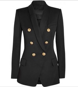 Premium Yeni Stil En Kaliteli Blazers Orijinal Tasarım Kadın Kruvaze İnce Ceket Metal Tokalar Blazer Retro Şal Yaka Dış Giyim Siyah Beyaz beden tablosu