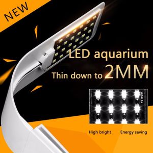 Super Slim LED Aquarium Light Lighting Plants Grow Light 10W Aquatic Plant Lighting À prova d'água Clip-on Lamp Para Fish Tank EU220V