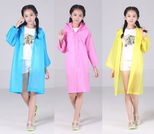 Çocuklar Kapüşonlu Şeffaf Ceket Yağmurluklar Yağmurluk Panço Yağmurluk Kapak Uzun Kız Erkek Yağmurluk 5 Renkler