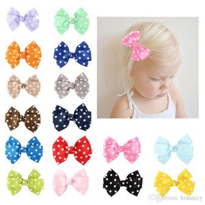 Европа мода детские девочки Barrettes Dots Bowknot Bobby Pin Hair Clip Детский шпиль