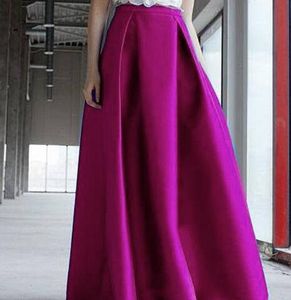 Плюс размер новые выпускные платья юбки женские атласные ткани оборки длинная юбка