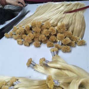 Tırnak İpucu Hairextensions Prealed Keratin Tutkal Fusion Saç Uzantıları Hint Renkli Parçalar 16 