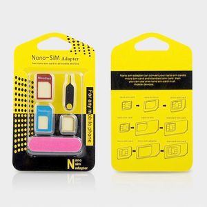 Nano Micro Standard Sim Card Adapter Kit Converter With Sander Bar Tray Open Needle 300pcs/lot