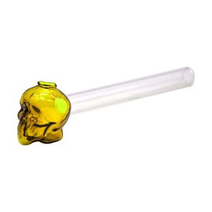 Forma de fumante de vidro do crânio Tubulho de punho de vidro 126 mm Tubos de queimador de óleo de vidro Tubacco Tubos de óleo Rig Bong Dabber Tool Tool