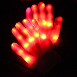 Новый мигающий палец перчатки праздник Рождество привел волшебную перчатку Хэллоуин косплей красный свет призрак перчатки велосипедные походы варежки безопасности рыбалка