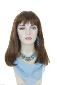 Wigs Женские красновато -коричневые длинные синтетические синтетические парики волос
