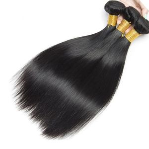 Человеческие волосы Remy, бразильские прямые пучки, 50 г шт., 8 шт. в партии, плетение волос, необработанные наращивание волос
