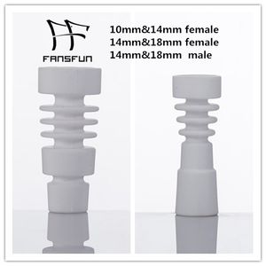 Неуместный керамический ногтей 2 в 1 продовольственный дым 10 мм14 мм женский 14 мм18 мм мужчина для стеклянной воды