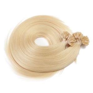 Elibess grau 8a brasileiro remy u ponta extensões de cabelo ponta do prego queratina 26 polegadas 28 cor loira 613 extensão 0 5g fio 200g