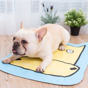 Yaz Pet Buz Mat 68cm Soğutma Pad Uyku Paspasları Temizlenmesi Kolay Karikatür Köpek/Evcil Yatak