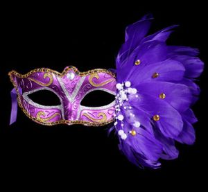 Seksi Lady Göz Masquerade Partisi Cadılar Bayramı Partisi Fantezi Bırak nakliye için Gece Kulübü Moda Renkli Tüy Parti Maskeler Aksesuarlar Maskesi
